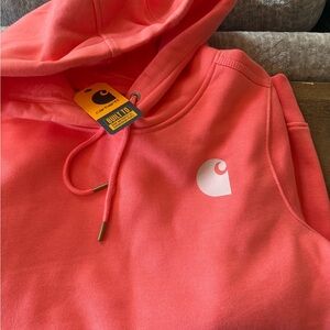 Carhartt Women's Relaxed Fit Hoodie in Coral